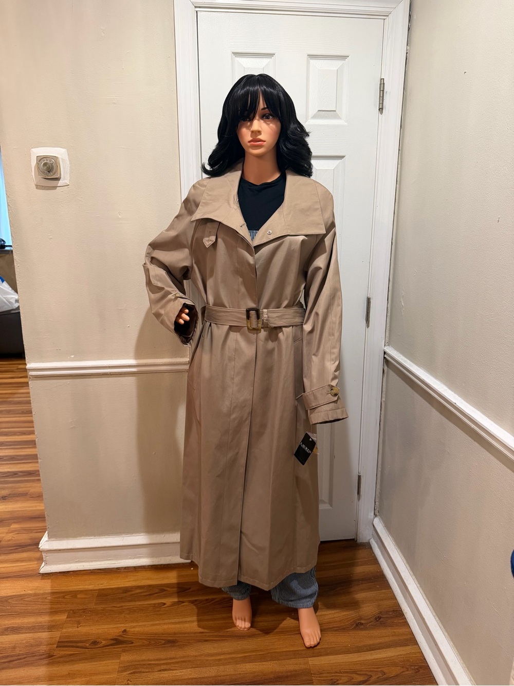 Ralph Lauren Tan Long Trench Coat with Belt